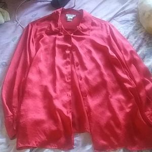 Red silk shirt